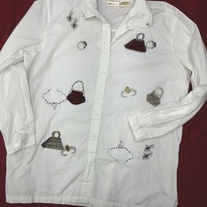 Vintage Bobbie Brooks Button Down Shirt Embroidered XL